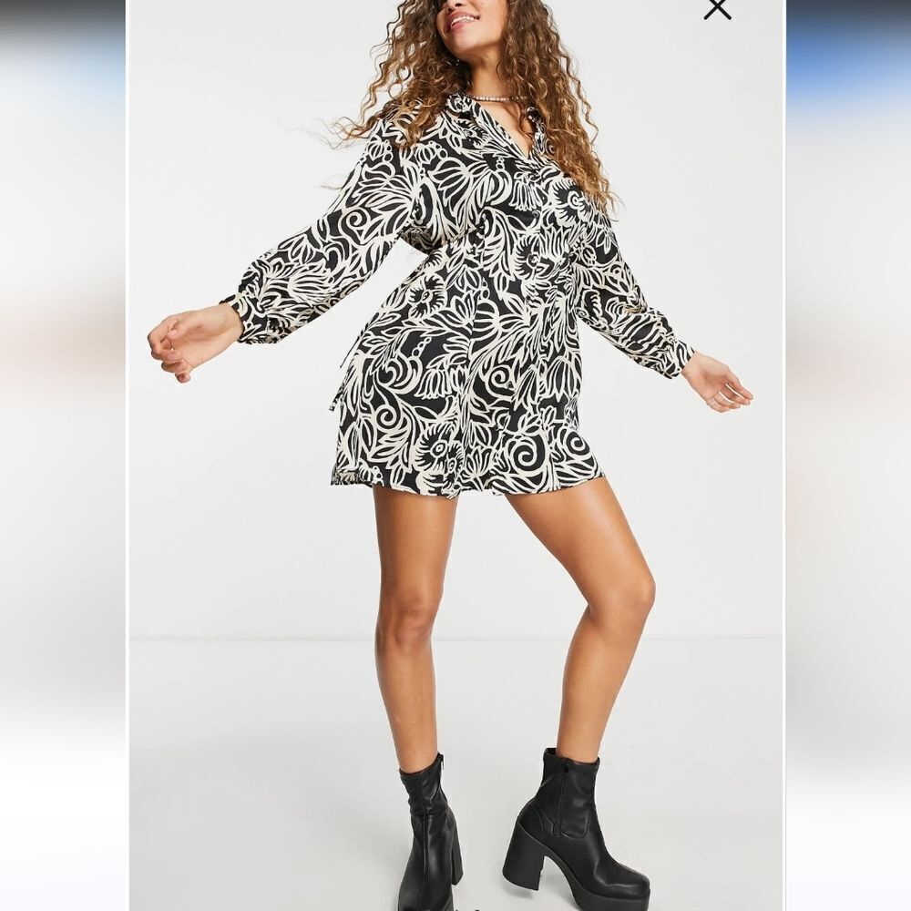 Topshop Slinky Cream and Black Dress.